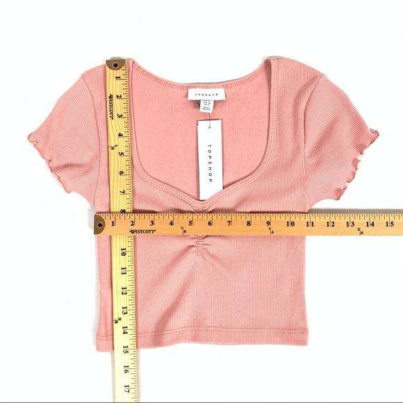 NWT Topshop Pink Ruched Crop Top size 4 - Picture 7 of 8